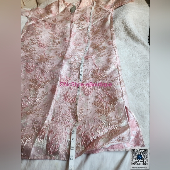 H&M Ramadan Modest Collection Brocade Kaftan Dress Light Pink sz M NWT - Picture 13 of 16